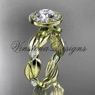 14k yellow gold leaf and vine engagement ring VD10076