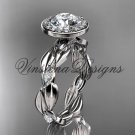 14k white gold leaf and vine engagement ring VD10076 14k white gold leaf and vine engagement ring VD10076
