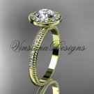 14k yellow gold engagement ring "Forever One" Moissanite VD10077