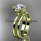 14k yellow gold engagement ring set VD10078S