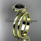 14kt yellow gold engagement ring, wedding set Black Diamond VD10078S 14kt yellow gold engagement ring, wedding set Black Diamond VD10078S