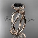 14kt rose gold diamond engagement ring, Black Diamond VD10079
