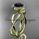 14kt yellow gold diamond engagement ring, Black Diamond VD10079