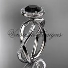 platinum diamond engagement ring, Black Diamond VD10079