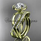 14kt yellow gold diamond engagement ring, wedding band, engagement set, Moissanite VD10079S 14kt yellow gold diamond engagement ring, wedding band, engagement set, Moissanite VD10079S