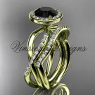14kt yellow gold diamond engagement ring, wedding band, engagement set, Black Diamond VD10079S 14kt yellow gold diamond engagement ring, wedding band, engagement set, Black Diamond VD10079S