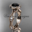 14k rose gold diamond engagement ring, Black Diamond VD10081 14k rose gold diamond engagement ring, Black Diamond VD10081