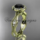 14k yellow gold diamond engagement ring, Black Diamond VD10081