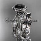 14k white gold diamond engagement ring, Black Diamond VD10081S 14k white gold diamond engagement ring, Black Diamond VD10081S
