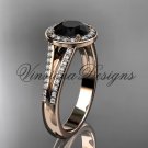 14k rose gold diamond engagement ring, Black Diamond VD10083