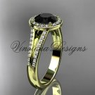 14k yellow gold diamond engagement ring, Black Diamond VD10083 14k yellow gold diamond engagement ring, Black Diamond VD10083