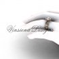 14kt rose gold diamond leaf and vine, floral engagement ring VF301001