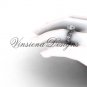 Platinum diamond leaf and vine, floral engagement ring VF301001