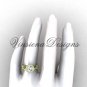 14kt yellow gold diamond leaf and vine, floral engagement ring, "Forever One" Moissanite VF301001