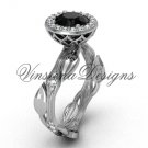 14kt white gold diamond leaf and vine engagement ring, Black Diamond VF301002 14kt white gold diamond leaf and vine engagement ring, Black Diamond VF301002
