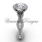 platinum diamond engagement ring, "Forever One" Moissanite VF301003