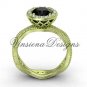 14kt yellow gold diamond engagement ring, Black Diamond VF301003