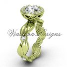 14kt yellow gold diamond leaf and vine engagement ring VF301004