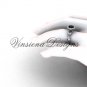 14kt white gold diamond leaf and vine engagement ring, Black Diamond VF301004