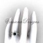 14kt white gold diamond leaf and vine engagement ring, Black Diamond VF301004