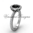 14kt white gold diamond engagement ring, Black Diamond VF301005