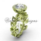 14kt yellow gold diamond leaf and vine engagement ring, "Forever One" Moissanite VF301006 14kt yellow gold diamond leaf and vine engagement ring, "Forever One" Moissanite VF301006
