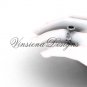14kt white gold diamond leaf and vine engagement ring, Black Diamond VF301006