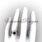 14kt rose gold diamond leaf and vine engagement ring, Black Diamond VF301006