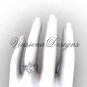 14kt white gold diamond leaf and vine engagement ring, "Forever One" Moissanite VF301007