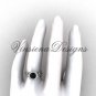 platinum diamond leaf and vine engagement ring, Black Diamond VF301007