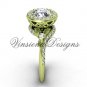 14kt yellow gold diamond leaf and vine engagement ring VF301008
