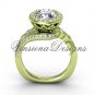 14kt yellow gold diamond leaf and vine engagement ring VF301008