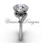 platinum diamond leaf and vine engagement ring VF301008