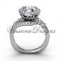 platinum diamond leaf and vine engagement ring VF301008