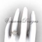 14kt rose gold diamond leaf and vine engagement ring, "Forever One" Moissanite VF301008