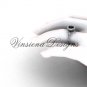 14kt white gold diamond leaf and vine engagement ring, Black Diamond VF301008