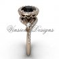 14kt rose gold diamond leaf and vine engagement ring, Black Diamond VF301008