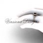 14kt rose gold diamond leaf and vine engagement ring, Black Diamond VF301008