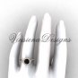 14kt rose gold diamond leaf and vine engagement ring, Black Diamond VF301008