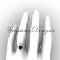14kt yellow gold diamond leaf and vine engagement ring, Black Diamond VF301008