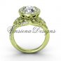 14kt yellow gold leaf and vine, flower engagement ring VF301009