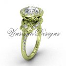 14kt yellow gold leaf and vine, flower engagement ring, "Forever One" Moissanite VF301009 14kt yellow gold leaf and vine, flower engagement ring, "Forever One" Moissanite VF301009
