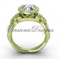 14kt yellow gold flower engagement ring VF301010