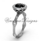 platinum diamond engagement ring, Black Diamond VF301011
