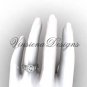 14kt white gold diamond leaf and vine, floral engagement ring, "Forever One" Moissanite VF301012