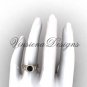 14kt rose gold diamond leaf and vine, floral engagement ring, Black Diamond VF301012