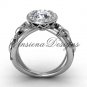 14kt white gold butterfly engagement ring VF301013
