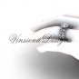 14kt white gold butterfly engagement ring VF301013