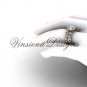 14kt rose gold butterfly engagement ring, "Forever One" Moissanite VF301013