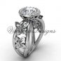 platinum butterfly engagement ring, "Forever One" Moissanite VF301013